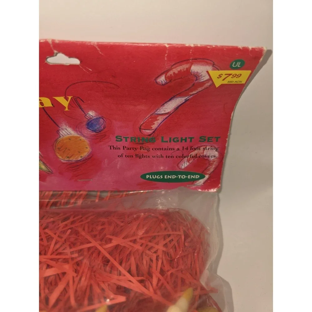 Vintage 1999 Angel Theme Primal Lite Holiday String Light Set Blow Mold
